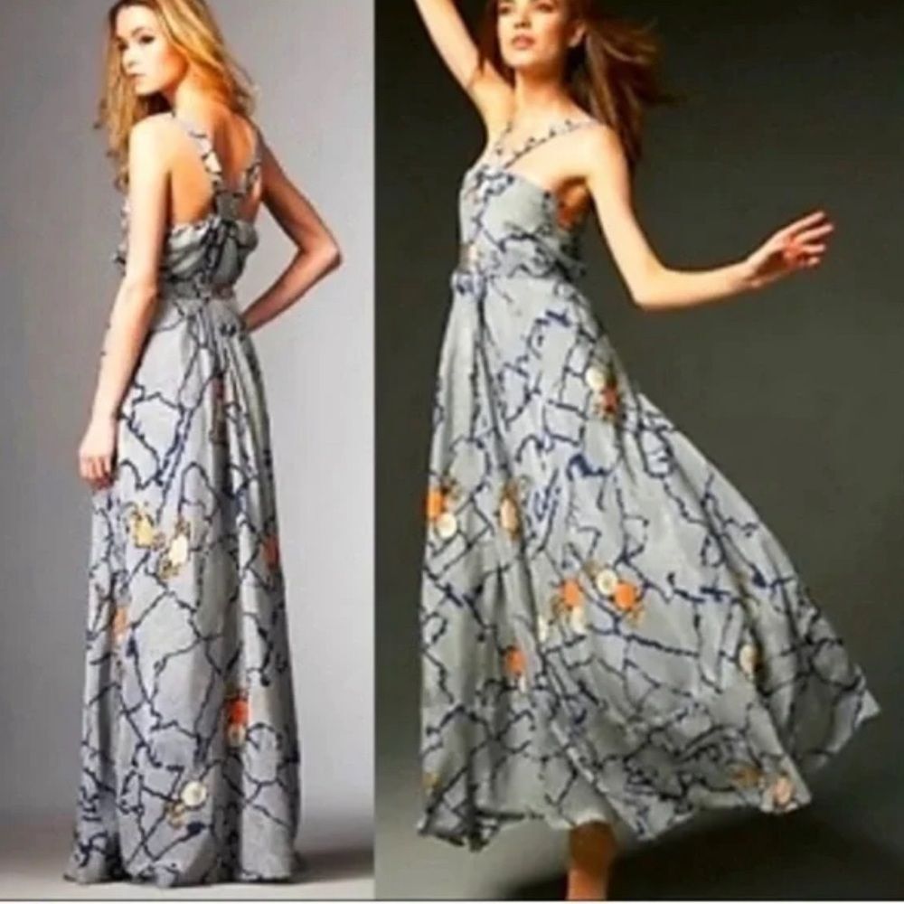 Anthropologie Leifsdottir Silk Maxi Dress Size 4 EUC